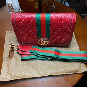 Red and Green Crossbody Bag